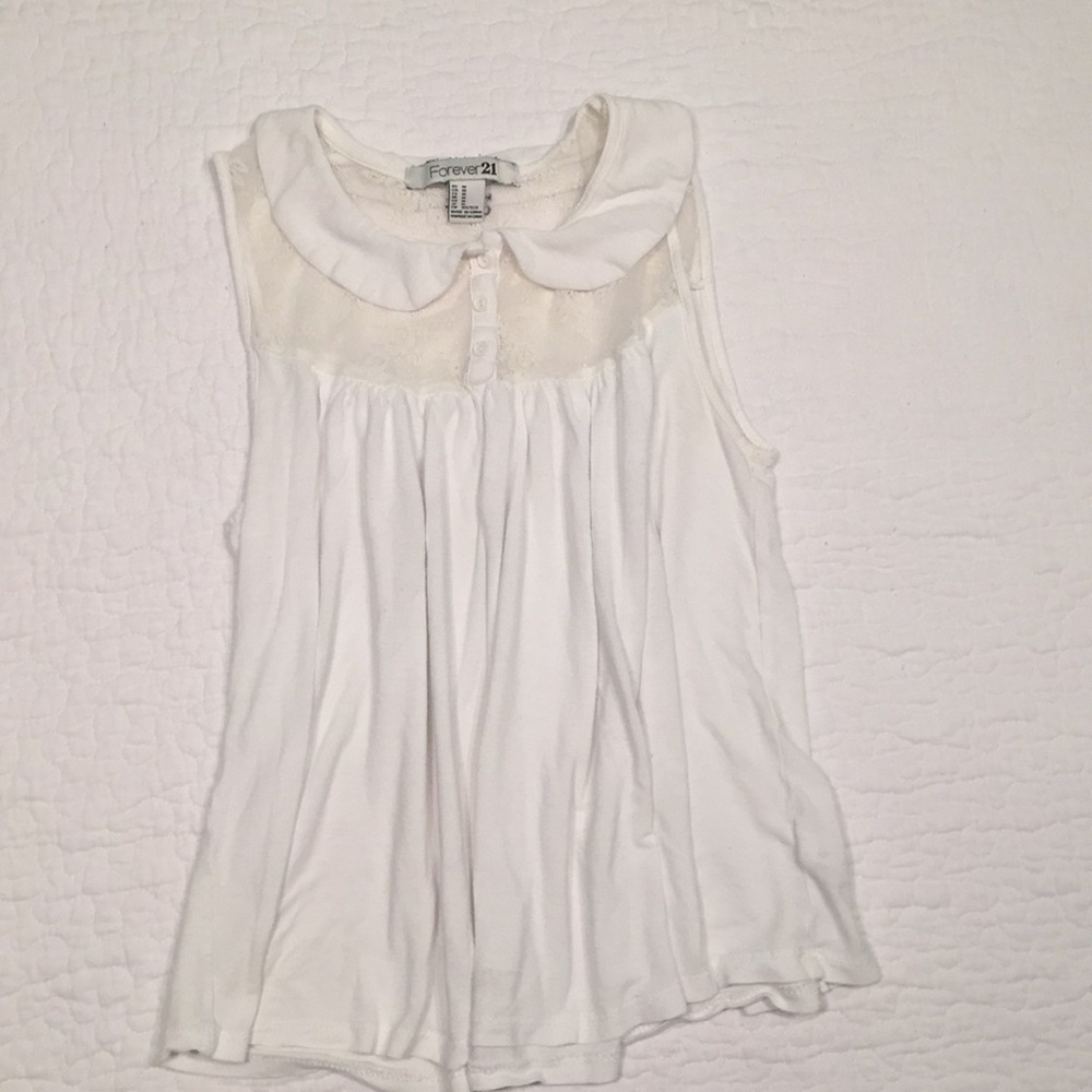 F21 - Blouse w/ Lace Detail & Peter Pan Collar